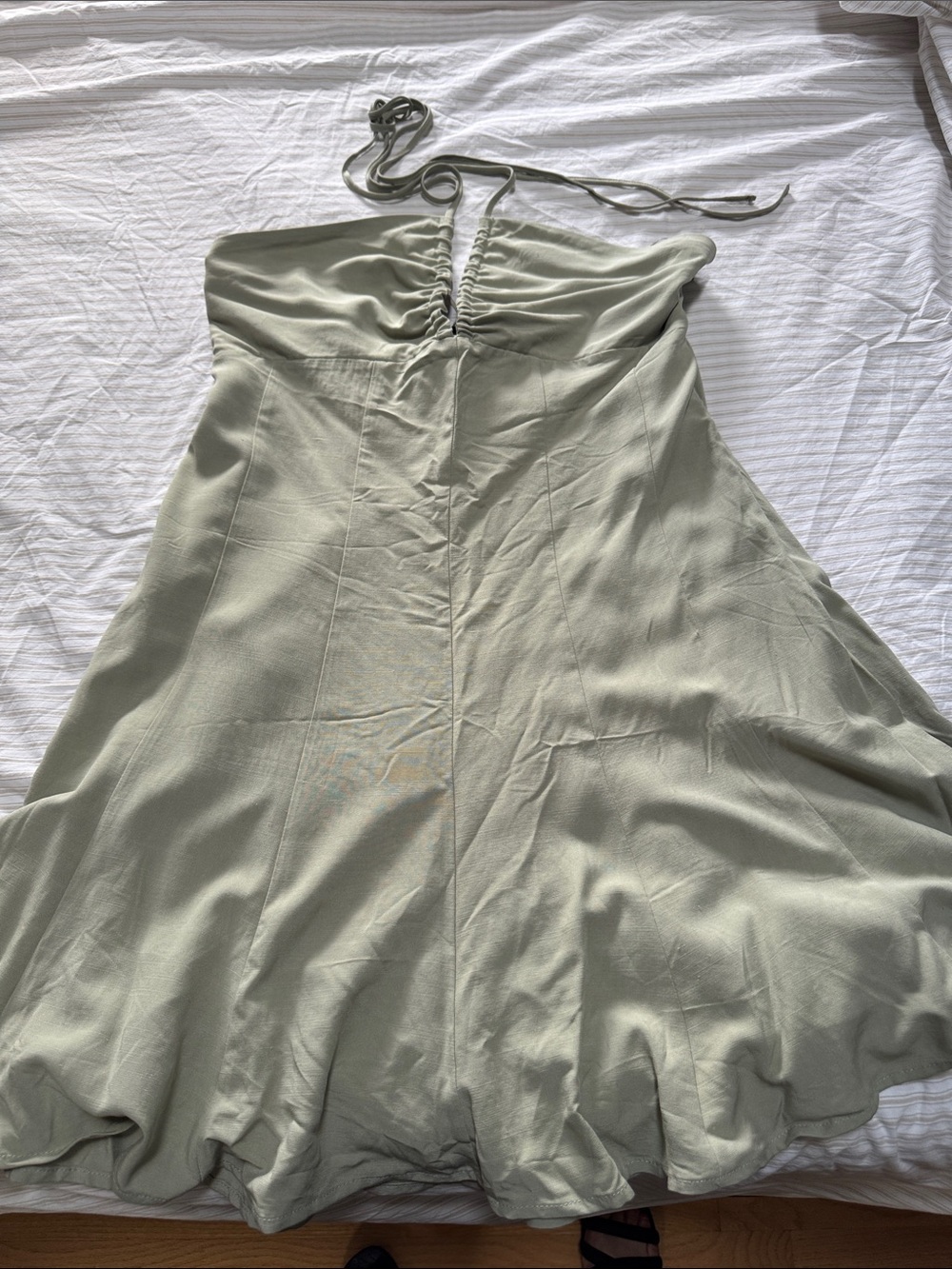 Dynamite Strapless Halter Dress in Light Sage Green